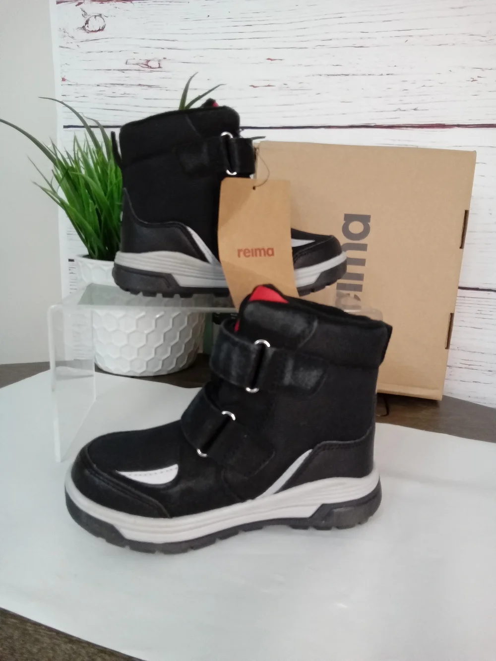 NWT Reima Qing Kids Waterproof Winter Snow Boots Black Size 11